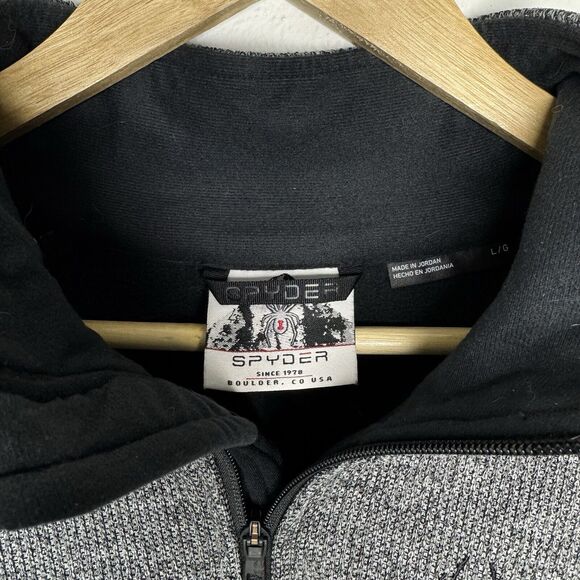 SPYDER 1/2 Half Zip Midweight Warm Gray Black Pullover Sweater Mens Size Large - Picture 6 of 13